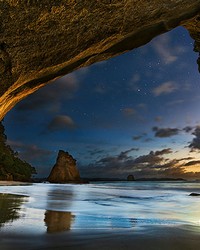 Cathedral Cove In New Zealand Wall Mural by  Brewster Wallcovering 