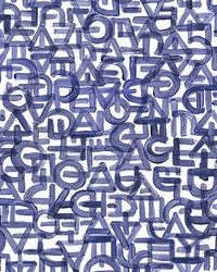 Blue Urban Typography Wall Mural by  Brewster Wallcovering 