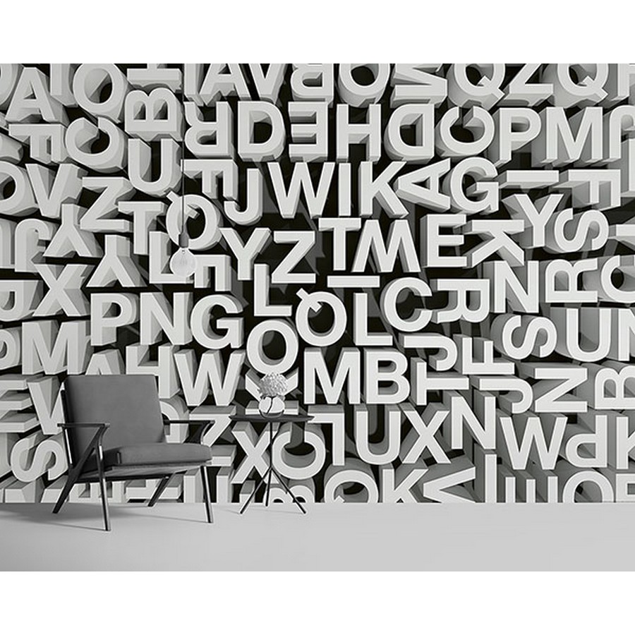 Wall Lettering Modern 3D Typography Letters Wall Mural Wallpaper