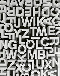 3D Typography Letters Wall Mural by  Brewster Wallcovering 
