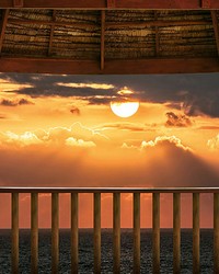 Ocean View Terrace At Sunset Wall Mural by  Brewster Wallcovering 