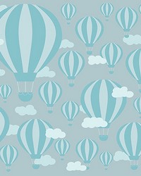Blue Air Balloons Wall Mural by  Brewster Wallcovering 