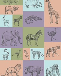 Animal Illustrations Wall Mural by  Brewster Wallcovering 