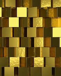 Golden Cubes Wall Mural by  Brewster Wallcovering 