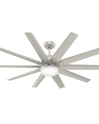 Hunter 60 inch Overton ENERGY STAR&reg; Matte Nickel Damp Rated Ceiling Fan with LED Light Kit and W by   