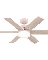 Hunter 44 inch Pacer Blush Pink Ceiling Fan with LED Light Kit and Handheld Remote by   