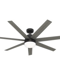 Hunter 60 inch Phenomenon Wi-Fi ENERGY STAR&reg; Matte Black Ceiling Fan with LED Light Kit and Wall by   