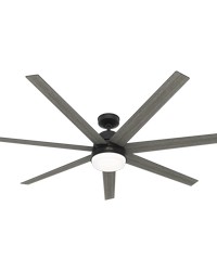 Hunter 70 inch Phenomenon Wi-Fi ENERGY STAR&reg; Matte Black Ceiling Fan with LED Light Kit and Wall by   
