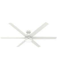 Hunter 72 inch Solaria ENERGY STAR&reg; Fresh White Damp Rated Ceiling Fan with LED Light Kit and Wa by   