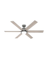 Hunter 60 inch Gravity Wi-Fi ENERGY STAR&reg; Matte Silver Ceiling Fan with LED Light Kit and Handhe by   