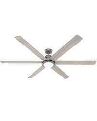 Hunter 72 inch Gravity Wi-Fi ENERGY STAR&reg; Matte Silver Ceiling Fan with LED Light Kit and Handhe by   