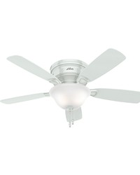 Low Profile 48in Fan w/White Bowl Light Kit by   
