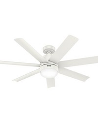 Hunter 52 inch Brazos ENERGY STAR&reg; Fresh White Damp Rated Ceiling Fan with LED Light Kit and Han by   