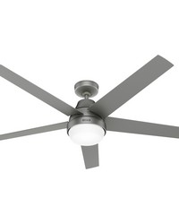 Hunter 60 inch Aerodyne Wi-Fi ENERGY STAR&reg; Matte Silver Ceiling Fan with LED Light Kit and Handh by   