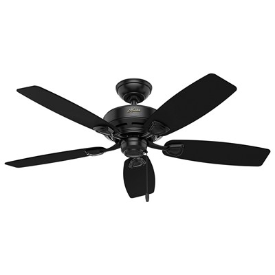 Hunter Fan Co Sea Wind 48in Matte Black Damp Rated Fan in FAN 53351 Black 
