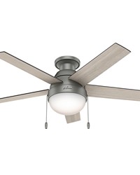 Anslee Low Profile 46in Ceiling Fan Matte Silver by   