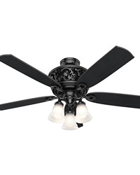 Hunter 54 inch Promenade ENERGY STAR&reg; Gloss Black Ceiling Fan with LED Light Kit and Handheld Re by   
