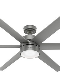 Hunter 72 inch Solaria ENERGY STAR&reg; Matte Silver Damp Rated Ceiling Fan with LED Light Kit and W by   