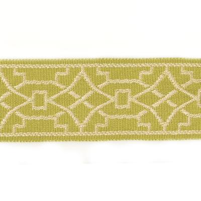 Fabricut Trim Berlin Grass in CHARLOTTE MOSS TRIMMINGS 3364 Green Viscose  Blend  Trim Border  Fabric