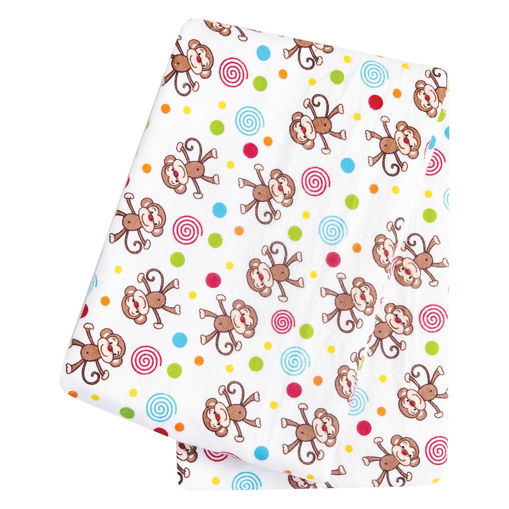 Monkeys Deluxe Flannel Swaddle Blanket Bedding
