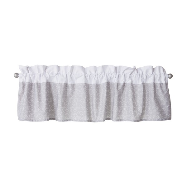 Gray And White Circles Window Valance Bedding