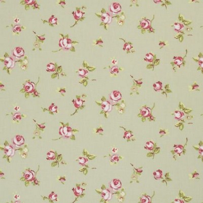 Clarke and Clarke Rosebud F0299 F0299/04 CAC Sage in 9067 Green Cotton