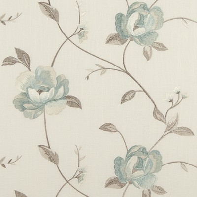 Clarke and Clarke Alderley Duckegg in Tatton Linens Collection Viscose  Blend Vine and Flower   Fabric