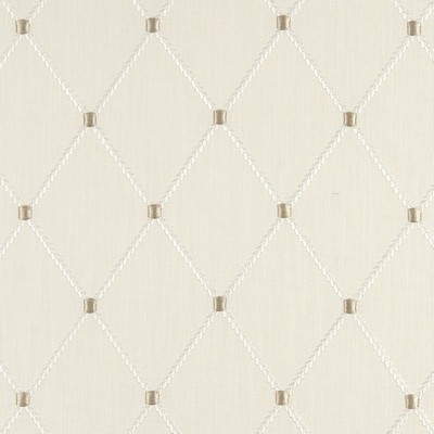 Clarke and Clarke Marton F0355 F0355/06 CAC Natural in 9352 Beige Viscose  Blend Crewel and Embroidered  Contemporary Diamond  Diamonds and Dot   Fabric