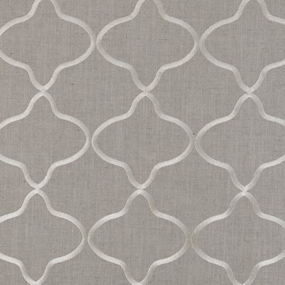Clarke and Clarke Leyla Natural in Bukhara Collection Beige Viscose  Blend Quatrefoil   Fabric