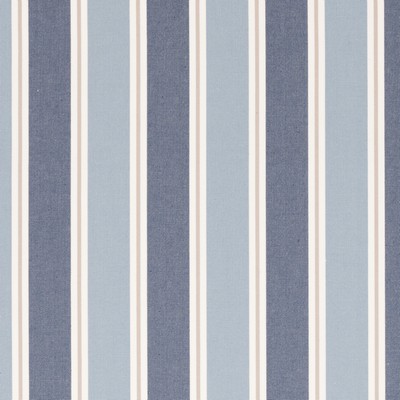 Clarke and Clarke Stamford F0501 F0501/04 CAC Denim in New England Blue Multipurpose Cotton Fire Rated Fabric Striped Flame Retardant  CA 117  Striped   Fabric