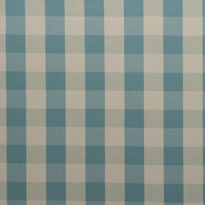 Clarke and Clarke Sherbourne Aqua in Country Linen Collection Linen  Blend Check   Fabric