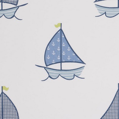Clarke and Clarke Sailing Boats Blue in Storybook Cotton Boats and Sailing   Fabric