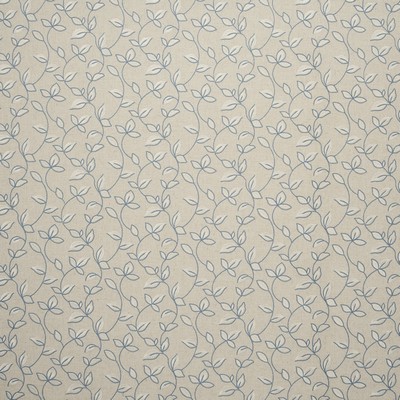 Clarke and Clarke Chartwell F0734 F0734/02 CAC Chambray in Manor House Blue Cotton  Blend Scrolling Vines   Fabric