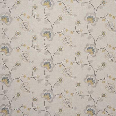 Clarke and Clarke Chatsworth Acacia in Manor House Viscose  Blend Jacobean Floral  Scrolling Vines   Fabric