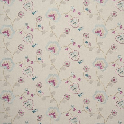 Clarke and Clarke Chatsworth F0735 F0735/04 CAC Duckegg in Manor House Blue Viscose  Blend Jacobean Floral   Fabric