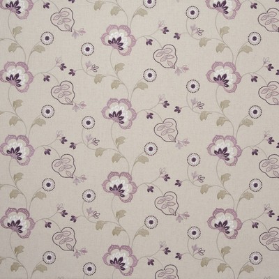 Clarke and Clarke Chatsworth F0735 F0735/05 CAC Orchid in Manor House Purple Viscose  Blend Jacobean Floral   Fabric