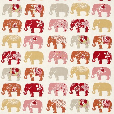 Clarke and Clarke ELEPHANTS F0794/02 CAC SPICE in CLARKE & CLARKE BLIGHTY Multipurpose -  Blend Jungle Safari   Fabric