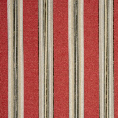 Clarke and Clarke Hattusa F0797 F0797/06 CAC Crimson in 9075 Red Viscose  Blend Striped   Fabric
