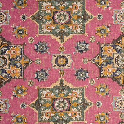 Clarke and Clarke Malatya F0798 F0798/02 CAC Azalea in 9075 Pink Viscose  Blend Ethnic and Global   Fabric