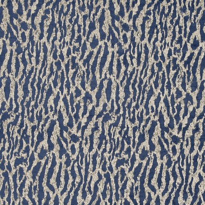 Clarke and Clarke Gautier F0805 F0805/03 CAC Indigo in 9086 Blue Viscose  Blend Animal Print   Fabric