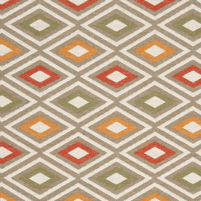 Clarke and Clarke Cherokee F0808 F0808/03 CAC Earth in Navajo Brown Viscose  Blend Fire Rated Fabric Southwestern Diamond  Fire Retardant Print and Textured CA 117  Navajo Print   Fabric