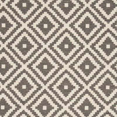 Clarke and Clarke Tahoma F0810 F0810/03 CAC Charcoal in Navajo Grey Viscose  Blend Fire Rated Fabric Southwestern Diamond  Fire Retardant Print and Textured CA 117  Navajo Print   Fabric