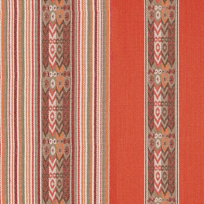 Clarke and Clarke Totem F0811 F0811/03 CAC Earth in Navajo Orange Cotton  Blend Fire Rated Fabric Fire Retardant Print and Textured CA 117  Navajo Print   Fabric