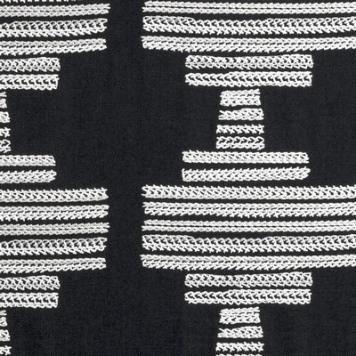 Clarke and Clarke Bw1010 F0882 F0882/01 CAC Black/white in Black and White White Cotton  Blend Ethnic and Global  Ethnic and Global   Fabric