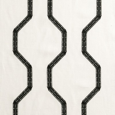 Clarke and Clarke Bw1012 F0884 F0884/01 CAC Black/white in Black and White White Linen  Blend Geometric   Fabric