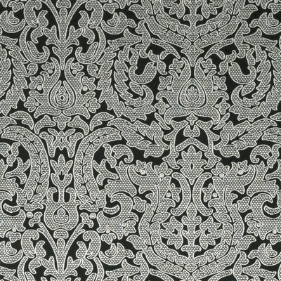 Clarke and Clarke Bw1020 F0893 F0893/01 CAC Black/white in Black and White White 9%Linen  Blend Modern Contemporary Damask  Classic Damask   Fabric