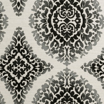 Clarke and Clarke Bw1024 F0897 F0897/01 CAC Black/white in Black and White White 52%Polyester  Blend Modern Contemporary Damask  Classic Damask   Fabric
