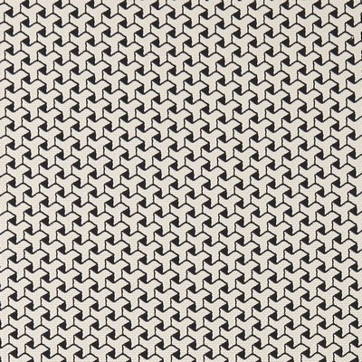 Clarke and Clarke Bw1034 F0907 F0907/01 CAC Black/white in Black and White White 38%Polyester  Blend Geometric   Fabric