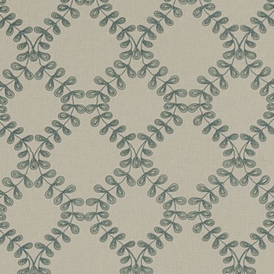 Clarke and Clarke Malham F0939 F0939/02 CAC Duckegg in 9098 48%Cotton  Blend Crewel and Embroidered  Trellis Diamond   Fabric