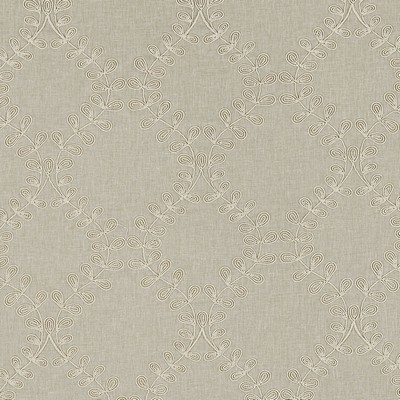 Clarke and Clarke Malham F0939 F0939/03 CAC Linen in 9098 Beige 48%Cotton  Blend Crewel and Embroidered  Trellis Diamond   Fabric
